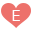 pink heart e
